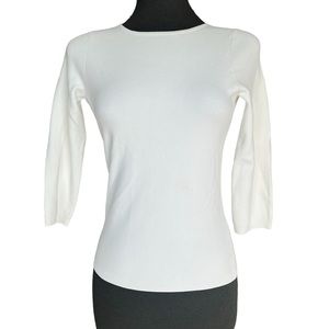 VINCE Scoop Back 3/4 Sleeve Lightweight Knit Top Size Medium New W/ Tags